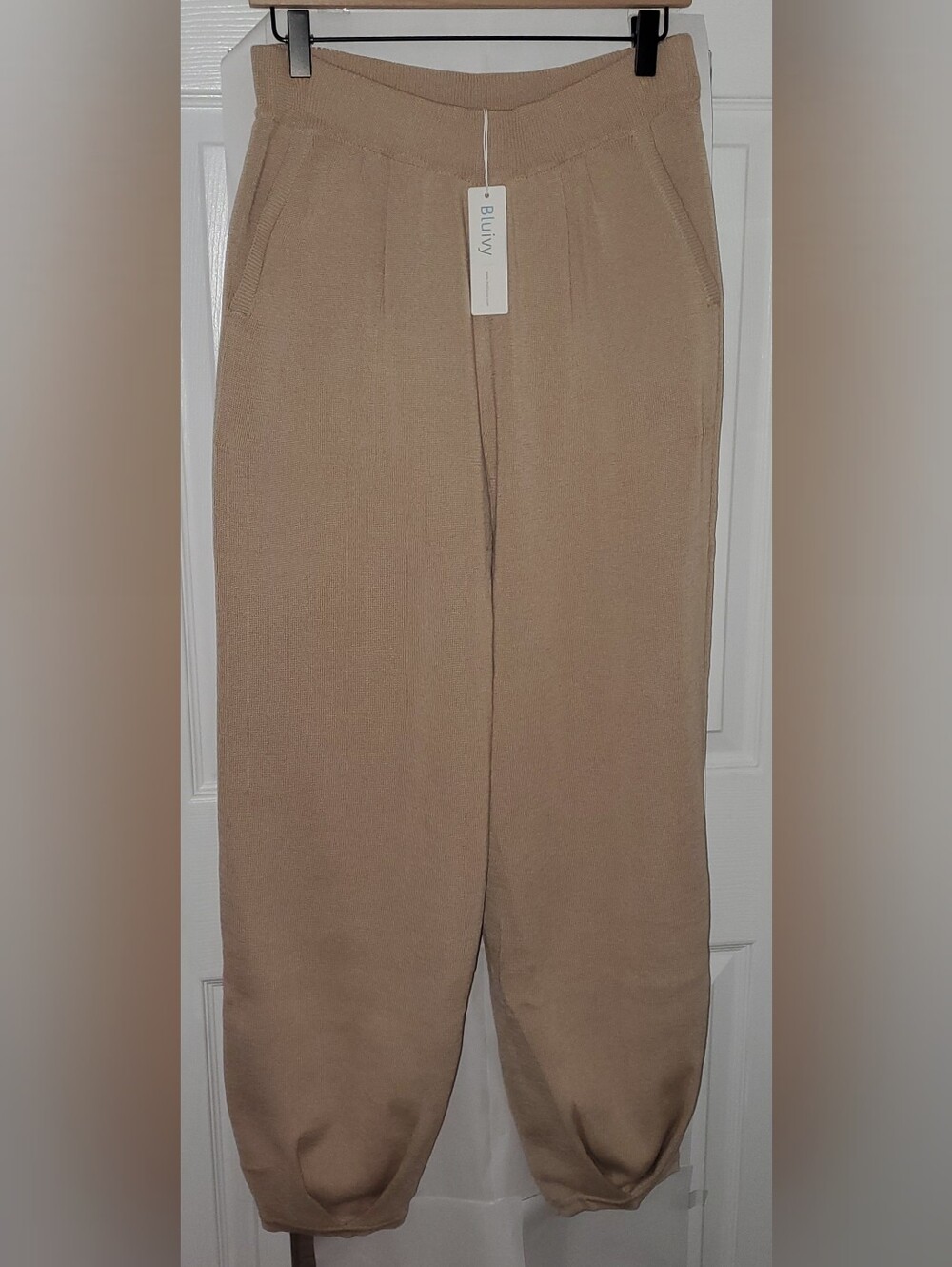 Bluivy Sweater Knit Joggers in Camel